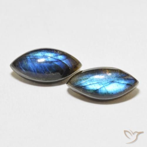 7.05ctw Naturale Multicolore Labradorite, Taglio marquise, Traslucido
