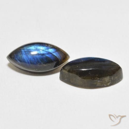 Gemme di Labradorite Multicolore naturale da 7.05 ct, Taglio marquise, Traslucido