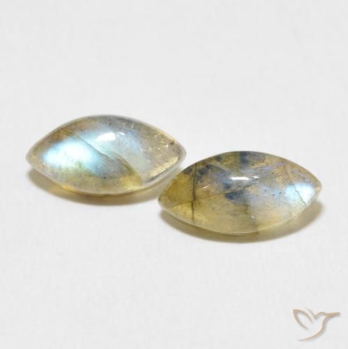 2.83ctw Naturale Multicolore Labradorite, Taglio marquise, Traslucido