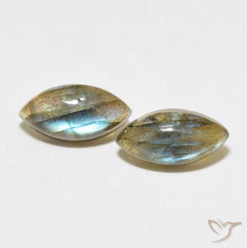 2.56ctw Naturale Multicolore Labradorite, Taglio marquise, Traslucido