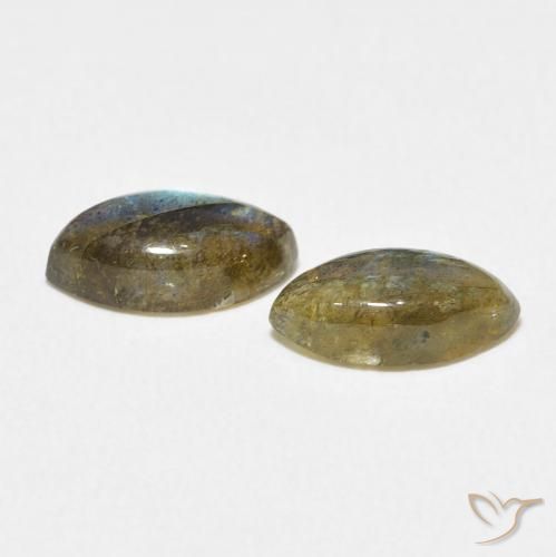 Gemme di Labradorite Multicolore naturale da 2.56 ct, Taglio marquise, Traslucido