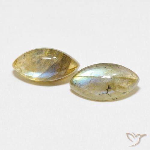 2.85ctw Naturale Multicolore Labradorite, Taglio marquise, Traslucido
