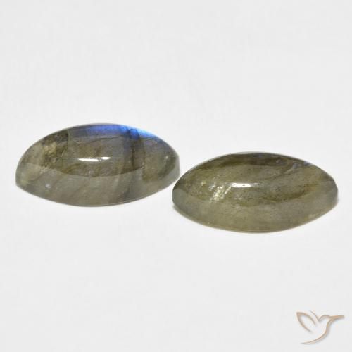 Gemme di Labradorite Multicolore naturale da 10.46 ct, Taglio marquise, Traslucido