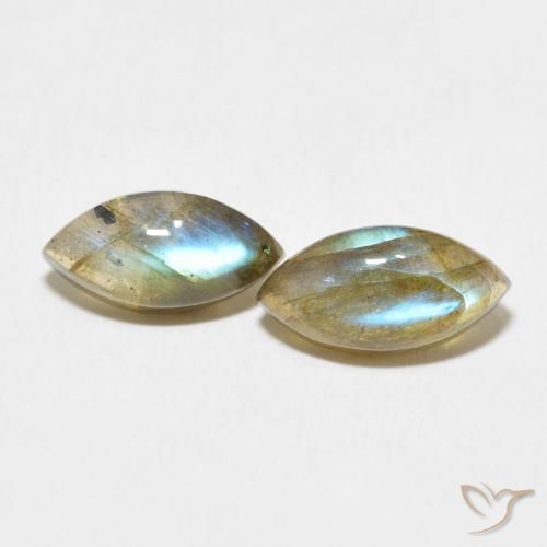 4.84ctw Naturale Multicolore Labradorite, Taglio marquise, Traslucido