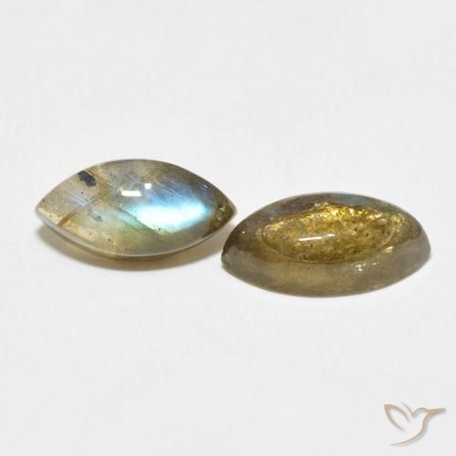 Gemme di Labradorite Multicolore naturale da 4.84 ct, Taglio marquise, Traslucido