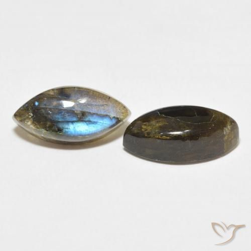 Gemme di Labradorite Multicolore naturale da 7.04 ct, Taglio marquise, Traslucido