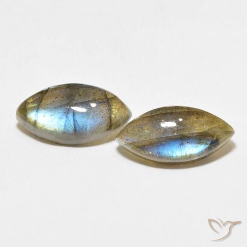 6.97ctw Naturale Multicolore Labradorite, Taglio marquise, Traslucido