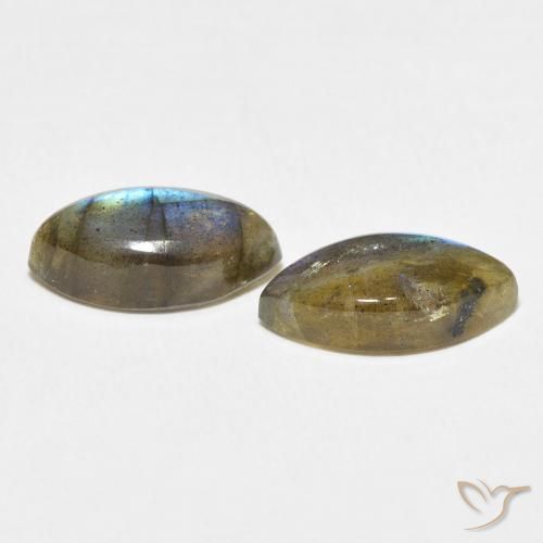 Gemme di Labradorite Multicolore naturale da 6.97 ct, Taglio marquise, Traslucido