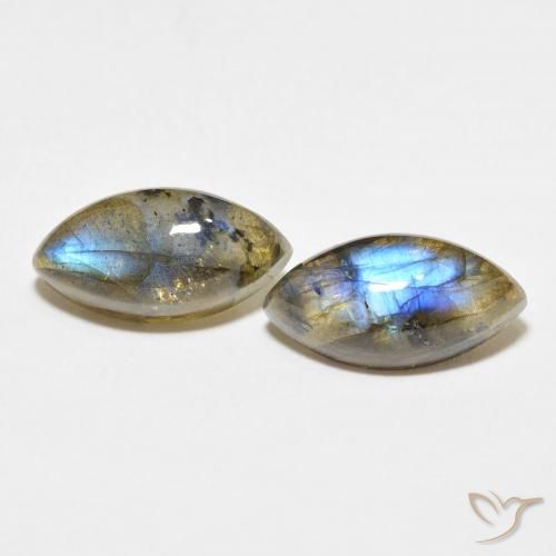 7.74ctw Naturale Multicolore Labradorite, Taglio marquise, Traslucido