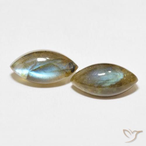 7.12ctw Naturale Multicolore Labradorite, Taglio marquise, Traslucido