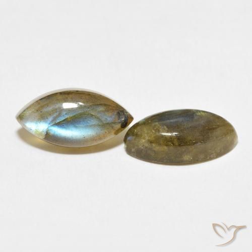 Gemme di Labradorite Multicolore naturale da 7.12 ct, Taglio marquise, Traslucido
