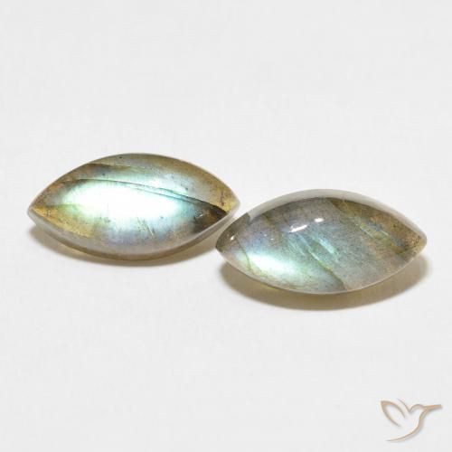 7.80ctw Naturale Multicolore Labradorite, Taglio marquise, Traslucido