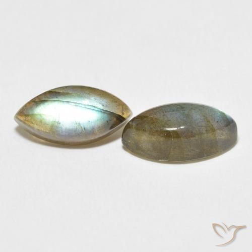Gemme di Labradorite Multicolore naturale da 7.80 ct, Taglio marquise, Traslucido