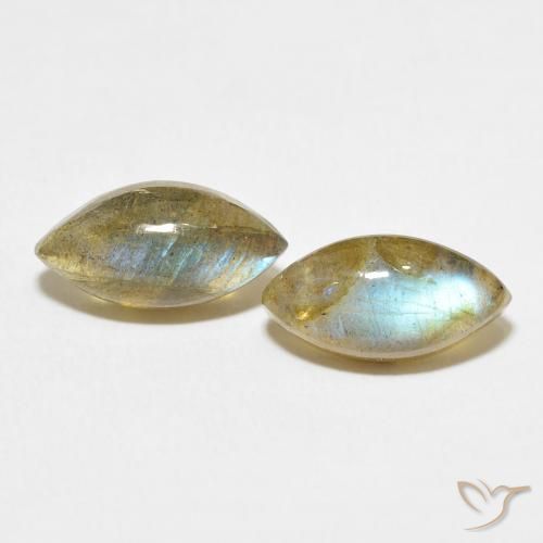 7.22ctw Naturale Multicolore Labradorite, Taglio marquise, Traslucido