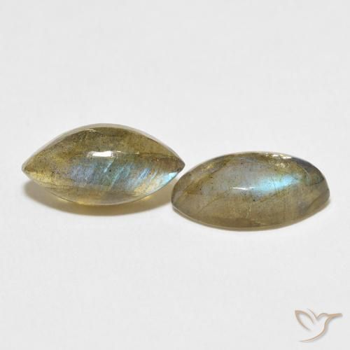 Gemme di Labradorite Multicolore naturale da 7.22 ct, Taglio marquise, Traslucido