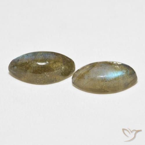 Gemme di Labradorite Multicolore naturale da 7.22 ct, Taglio marquise, Traslucido