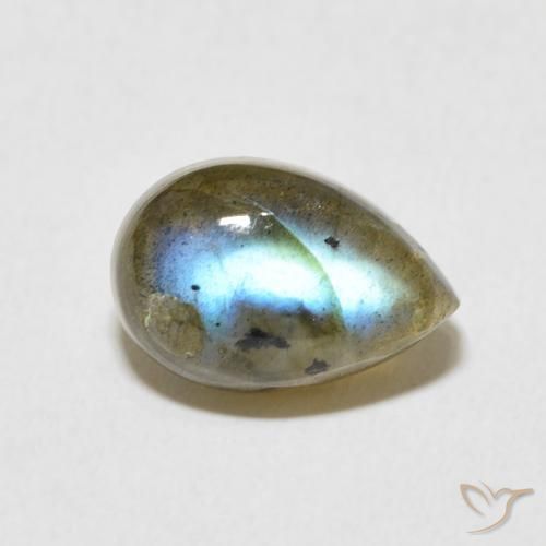 Labradorite Multicolore naturale da 4.10 ct, Forma a pera, Traslucido