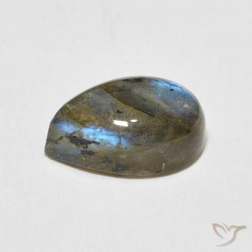 Labradorite Multicolore naturale da 4.10 ct, Forma a pera, Traslucido