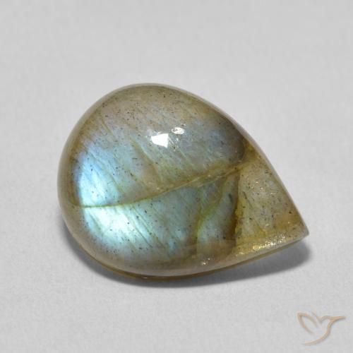 Labradorite Multicolore naturale da 7.21 ct, Forma a pera, Traslucido