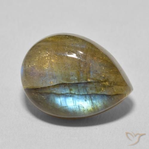 Labradorite Multicolore naturale da 9.82 ct, Forma a pera, Traslucido