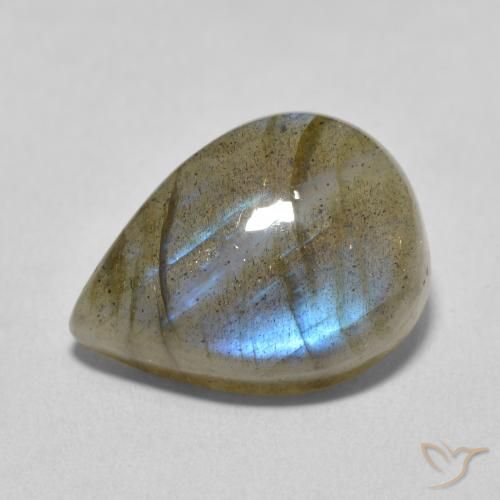 Labradorite Multicolore naturale da 9.47 ct, Forma a pera, Traslucido