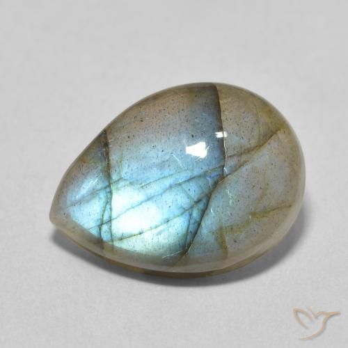 7.38ct Naturale Multicolore Labradorite, Forma a pera, Traslucido