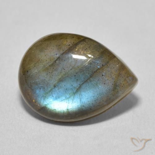Labradorite Multicolore naturale da 7.27 ct, Forma a pera, Traslucido