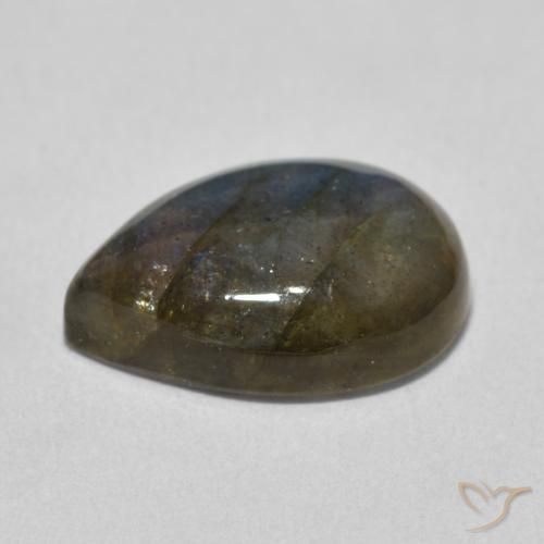 Labradorite Multicolore naturale da 7.27 ct, Forma a pera, Traslucido