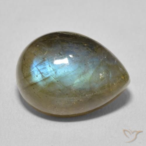 Labradorite Multicolore naturale da 10.63 ct, Forma a pera, Traslucido
