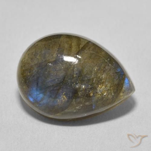Labradorite Multicolore naturale da 8.87 ct, Forma a pera, Traslucido