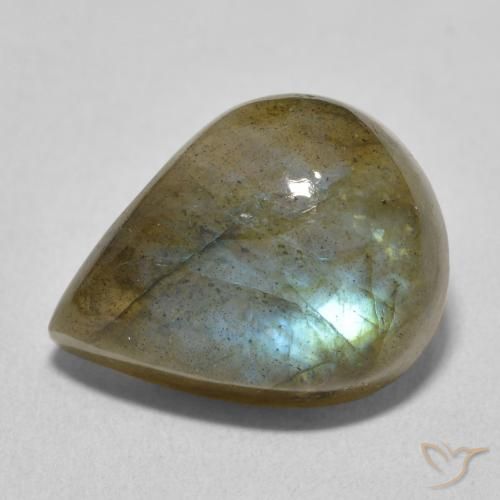 9.59ct Naturale Multicolore Labradorite, Forma a pera, Traslucido