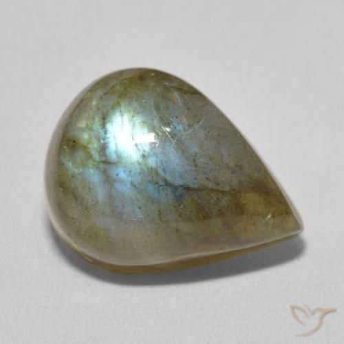 Labradorite Multicolore naturale da 9.59 ct, Forma a pera, Traslucido