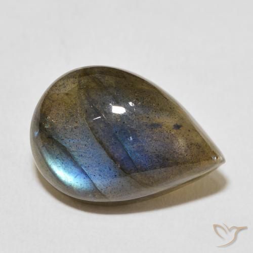 Labradorite Multicolore naturale da 11.31 ct, Forma a pera, Traslucido