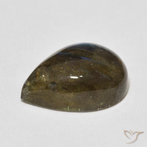 Labradorite Multicolore naturale da 11.31 ct, Forma a pera, Traslucido