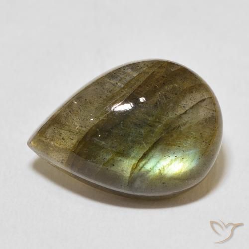 12.43ct Naturale Multicolore Labradorite, Forma a pera, Traslucido