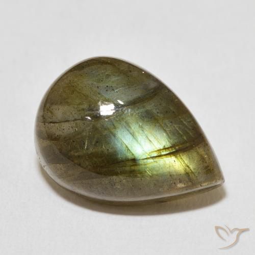 Labradorite Multicolore naturale da 12.43 ct, Forma a pera, Traslucido