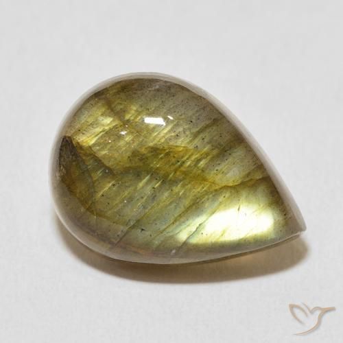 11.26ct Naturale Multicolore Labradorite, Forma a pera, Traslucido