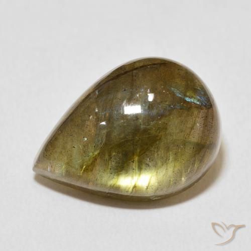 Labradorite Multicolore naturale da 11.26 ct, Forma a pera, Traslucido
