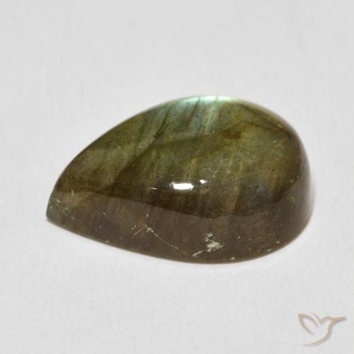 Labradorite Multicolore naturale da 11.26 ct, Forma a pera, Traslucido