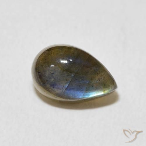 Labradorite Multicolore naturale da 1.66 ct, Forma a pera, Traslucido