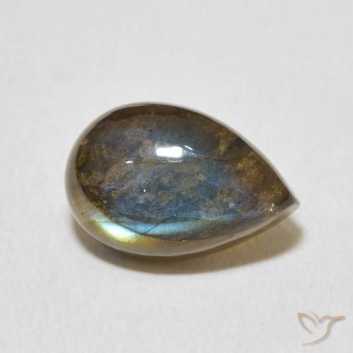 Labradorite Multicolore naturale da 4.07 ct, Forma a pera, Traslucido