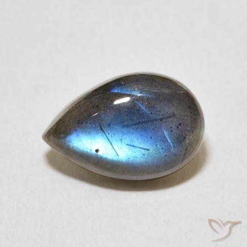 3.83ct Naturale Multicolore Labradorite, Forma a pera, Traslucido