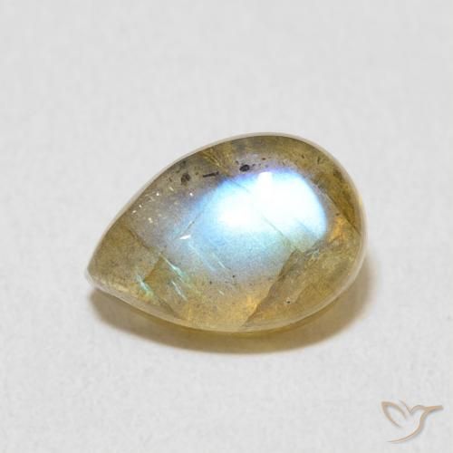 2.55ct Naturale Multicolore Labradorite, Forma a pera, Traslucido