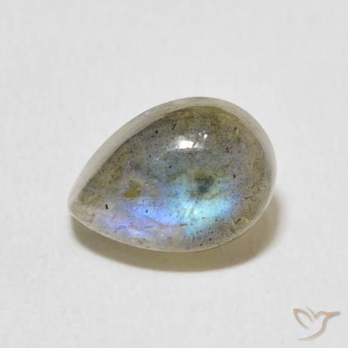2.89ct Naturale Multicolore Labradorite, Forma a pera, Traslucido