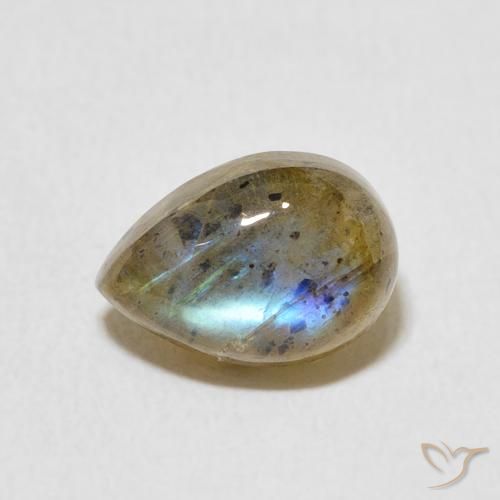 2.51ct Naturale Multicolore Labradorite, Forma a pera, Traslucido