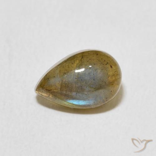 1.66ct Naturale Multicolore Labradorite, Forma a pera, Traslucido