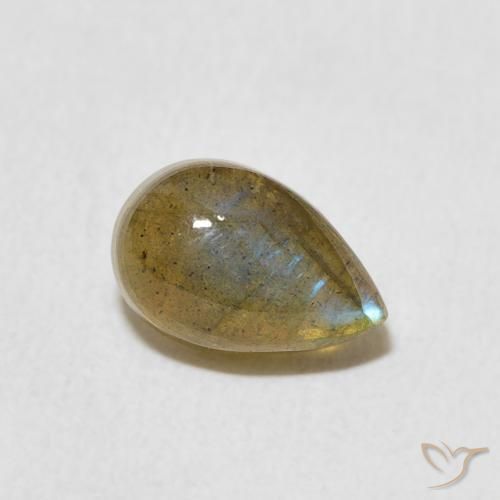 Labradorite Multicolore naturale da 1.66 ct, Forma a pera, Traslucido