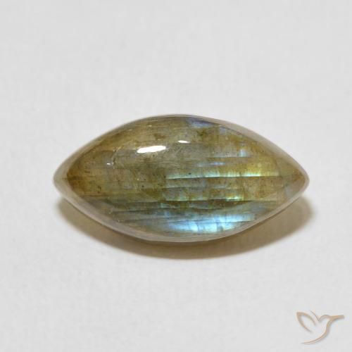 5.32ct Naturale Multicolore Labradorite, Taglio marquise, Traslucido