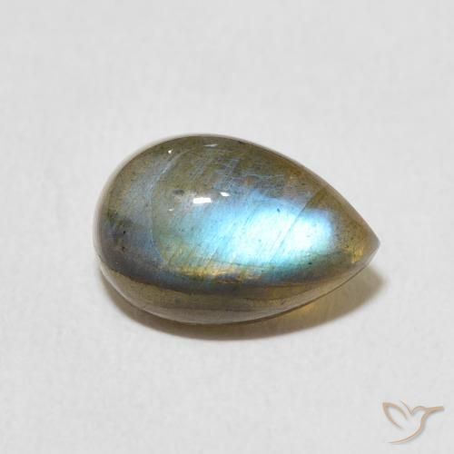 Labradorite Multicolore naturale da 3.43 ct, Forma a pera, Traslucido