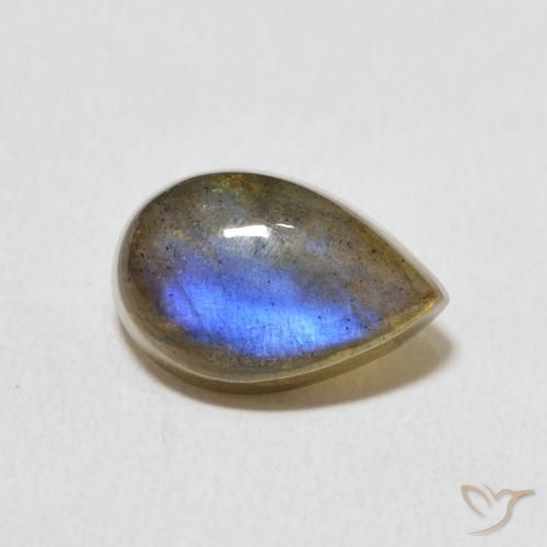 Labradorite Multicolore naturale da 3.49 ct, Forma a pera, Traslucido